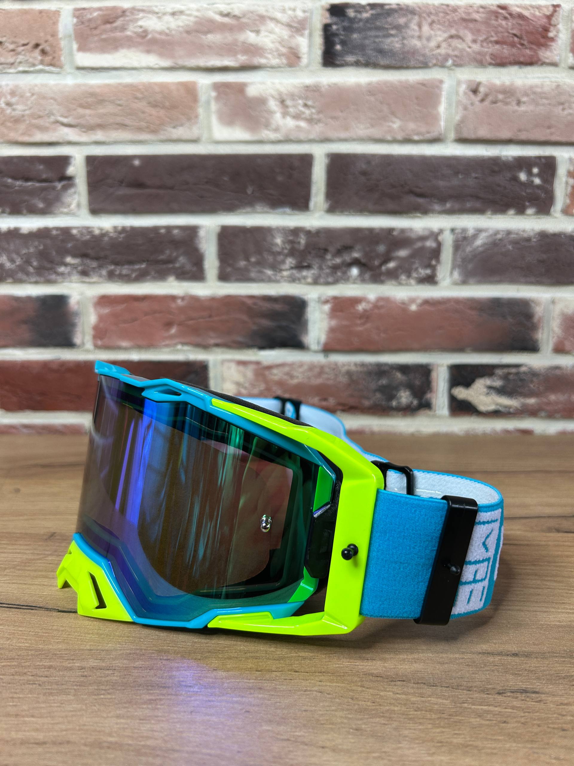 Очки защитные кроссовые KIOSHI MX PRO (Голубой/зеленый, , 800477-7)